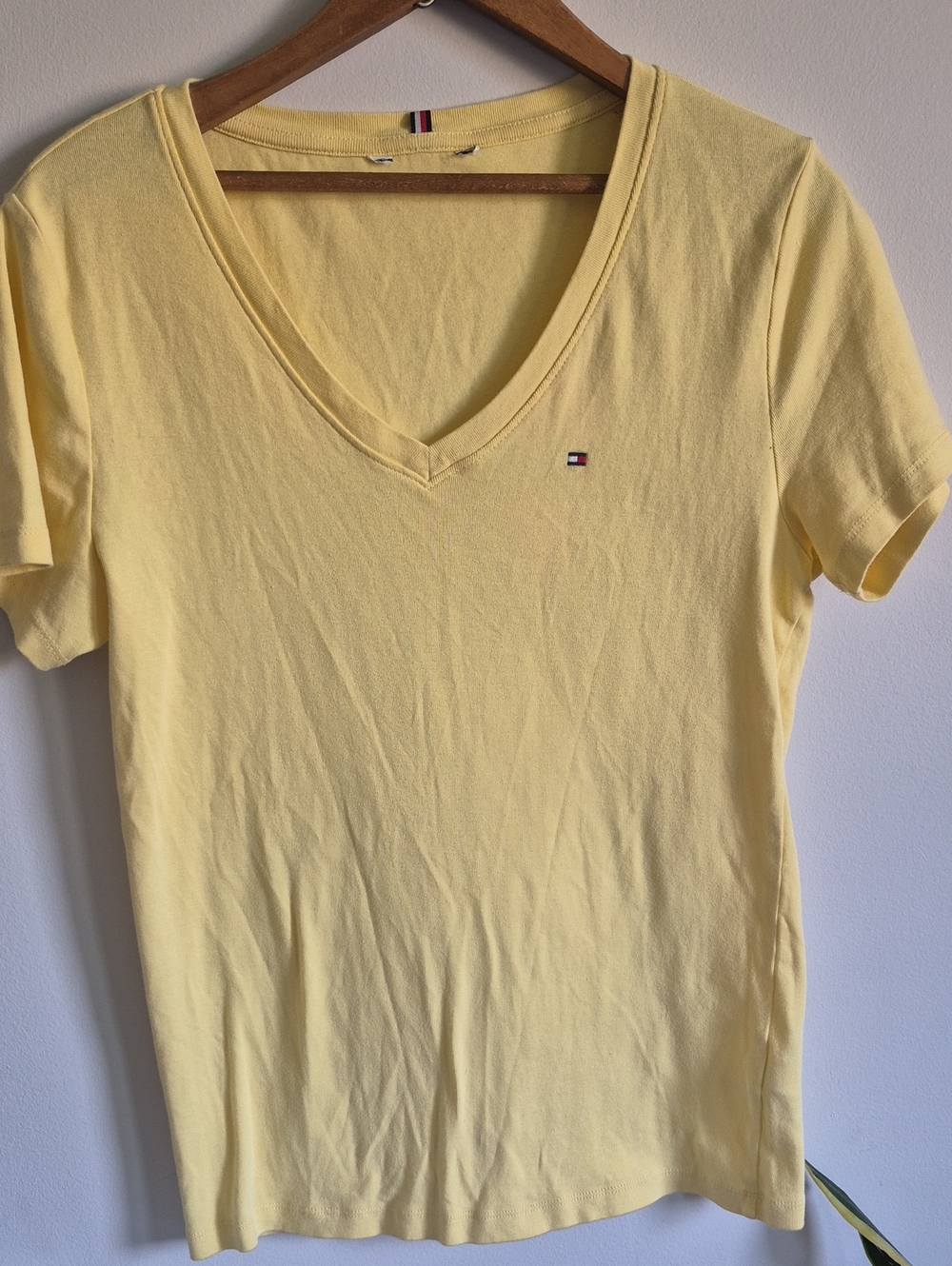 Tommy Hilfiger Women’s Yellow V-Neck Tee